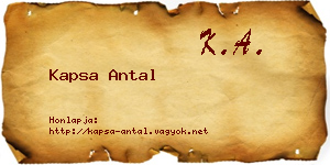Kapsa Antal névjegykártya